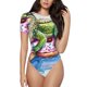 thumbnail image 1 of Balery Alligator Donut Pool Float Body de cuello redondo de manga corta para mujer Tops de manga corta Tops básicos-X-Large, 1 of 7