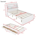 thumbnail image 5 of Mikeor Furniture Full Size Wooden LED Platform Bed with Trundle, with Storage Headboard, with Drawers, White C4B09K, 5 of 9
