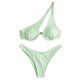 thumbnail image 2 of Traje de baño para mujer, bikini de dos piezas con hombros descubiertos y soporte de acero, color liso, trajes de baño para mujer, conjuntos de bikini para mujer, trajes de baño de bikini para mujer, 2 of 6