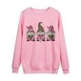 thumbnail image 5 of EQWLJWE Women Crewneck Long Sleeve Oversized Gnomes Graphic Fall Sweatshirts Plaid Leopard Love Heart Printed Tops, 5 of 5