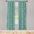 thumbnail image 2 of Ambesonne Teal Curtains, Neutral Boho Kites Pattern, Pair of 28"x63", Laurel Green White Grey, 2 of 4