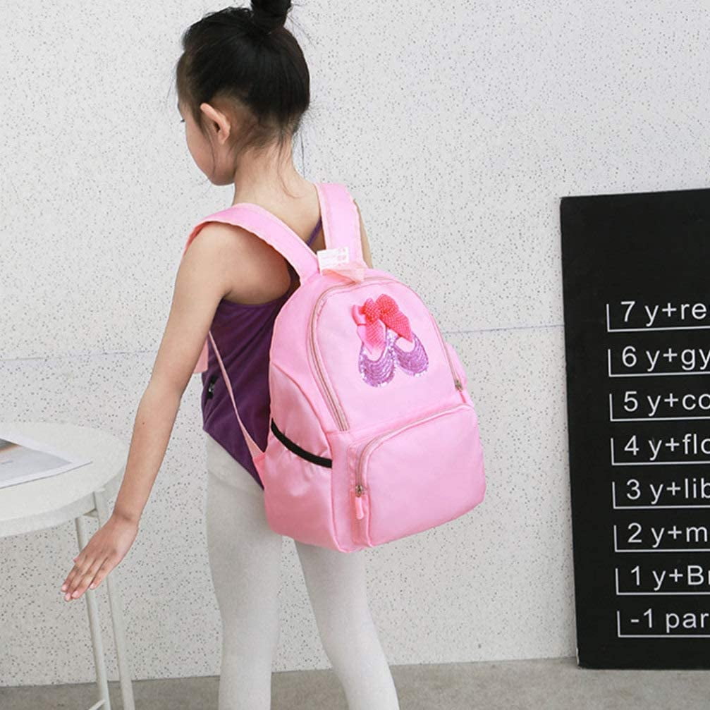 Sac De Danse Pour Fille - Rose Avec Broderies Pailletées - Sangle Réglable - Pour Tenue Et Chaussures De Ballet