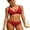 Red, variant on Sociala Bikini Set for Women Two Piece Swimsuits Hollow Out Bottoms Cross Tie Back Swimwear