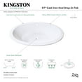 thumbnail image 3 of Aqua Eden VCTPN573217 57" Cast Iron Oval Drop-In Tub with Center Drain, White, 3 of 6