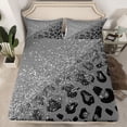 thumbnail image 2 of Castle Fairy Adults Leopard Cheetah Print Glitter 4 Pieces Queen Sheet Sets,Sparkling Sequin Print Ultra Soft Flat Sheet,Abstract Gradient Queen Fitted Sheet,Microfiber Bedroom Decor, 2 of 7
