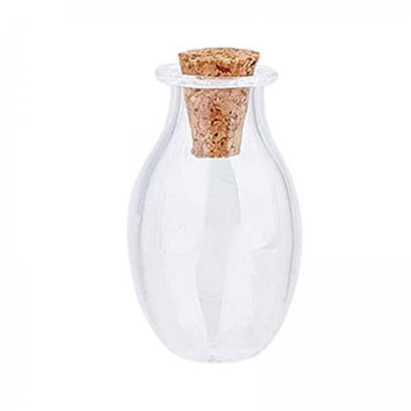 Tnarru 5xMini Glass Bottles Vials Cork Stoppers Empty Spell Jars Clear Wishing Bottle Clear