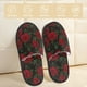 thumbnail image 2 of Balery Rose Pantuflas de Casa de Felpa Silenciosas con Diseño Estampado, Zapatillas Cómodas Antideslizantes de Algodón para Interior-Medium, 2 of 8