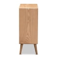 thumbnail image 4 of Baxton Studio Alina Commode d'Appoint à 4 Tiroirs en Bois Fini Chêne Moyen et Rotin, 4 of 9