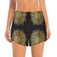 thumbnail image 2 of Susaid Gold Mandala Print Women's High Waisted Running Shorts Quick Dry Athletic Gym Track Workout Shorts Zip Pocket-XX-Large, 2 of 7