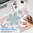 thumbnail image 4 of Long Mouse Pads for Desk,Blue and Pink Christmas Snowflake Desk Mats on Top Of Desks, Desk Mouse Pad Extra Large with 3mm Non-Slip Base and Stitched Edge for Gaming,Work,Home 31.5x11.8in, 4 of 4