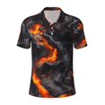thumbnail image 2 of Daiia Molten Lava Abstract Flow Pattern Men’s Polo Shirts,Solid Deck Shirt,Classic Fit, Breathable Cotton Polo for Casual and Sport Wear-4X-Large, 2 of 7