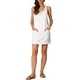 thumbnail image 1 of Vestido mini de mezclilla sin mangas para mujer, tirantes ajustables, estilo casual, color blanco, 1 of 6