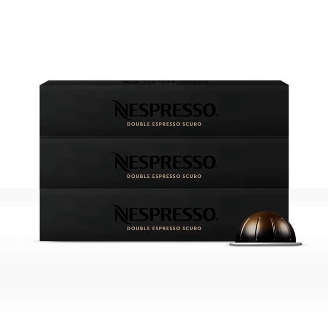 Nespresso, Café Double Espresso Scuro, Paquete de 30 cápsulas de Sistema Vertuo. Tamaño de taza Doble Espresso 80 ml