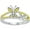 White, variant on 925 Sterling Silver 14K Yellow Gold Plating Round Cut Gemstone Yellow Sapphire Butterfly Engagement Ring For Women