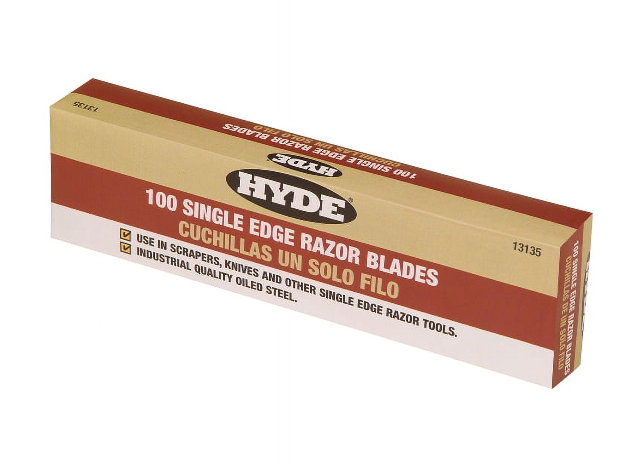 Hyde 1-9/16 in. Steel Single Edge Razor Razor Blade 3/4 in. L 100 pk, Each