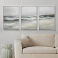 thumbnail image 2 of PixonSign Framed Canvas Print Wall Art Set Beach Waves Ocean Horizon Nature Wilderness Fine Art Illustrations Decorative Multicolor Landscape Rustic Country/Farmhouse - 24"x36"x3 White, 2 of 5