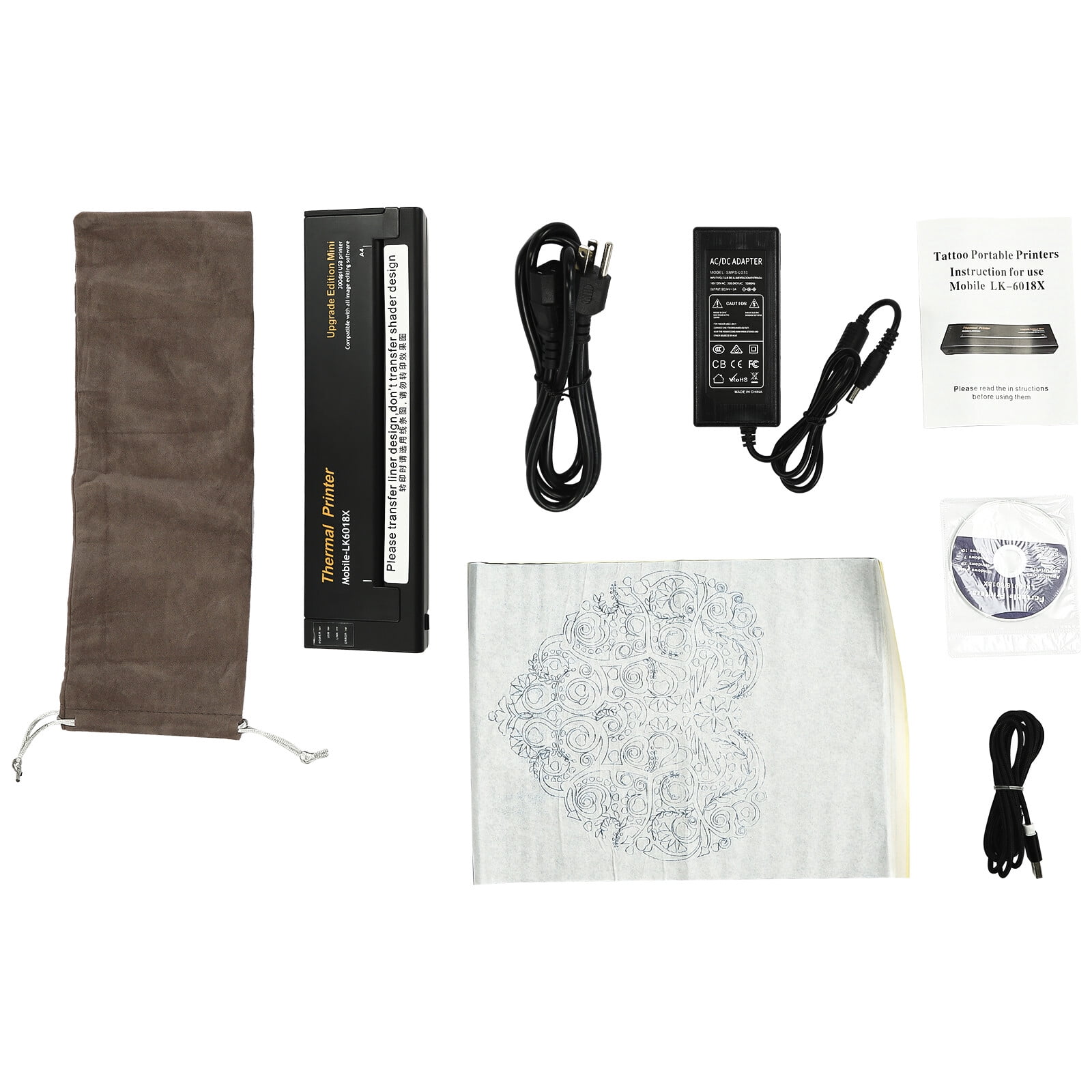 Portable Tattoo Transfer Machine, Tattoo Stencil Printer, Wireless Thermal Copier for Tattoo Artists, Salon, Home Use