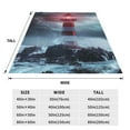 thumbnail image 3 of Bixox Fleece Blanket Lighthouse in a Stormy Sea Pattern Super Soft Double-Sided Microfiber Flannel Blanket for Sofa, Bed, Couch,Suitable for All Seasons - 50"x40", 3 of 5