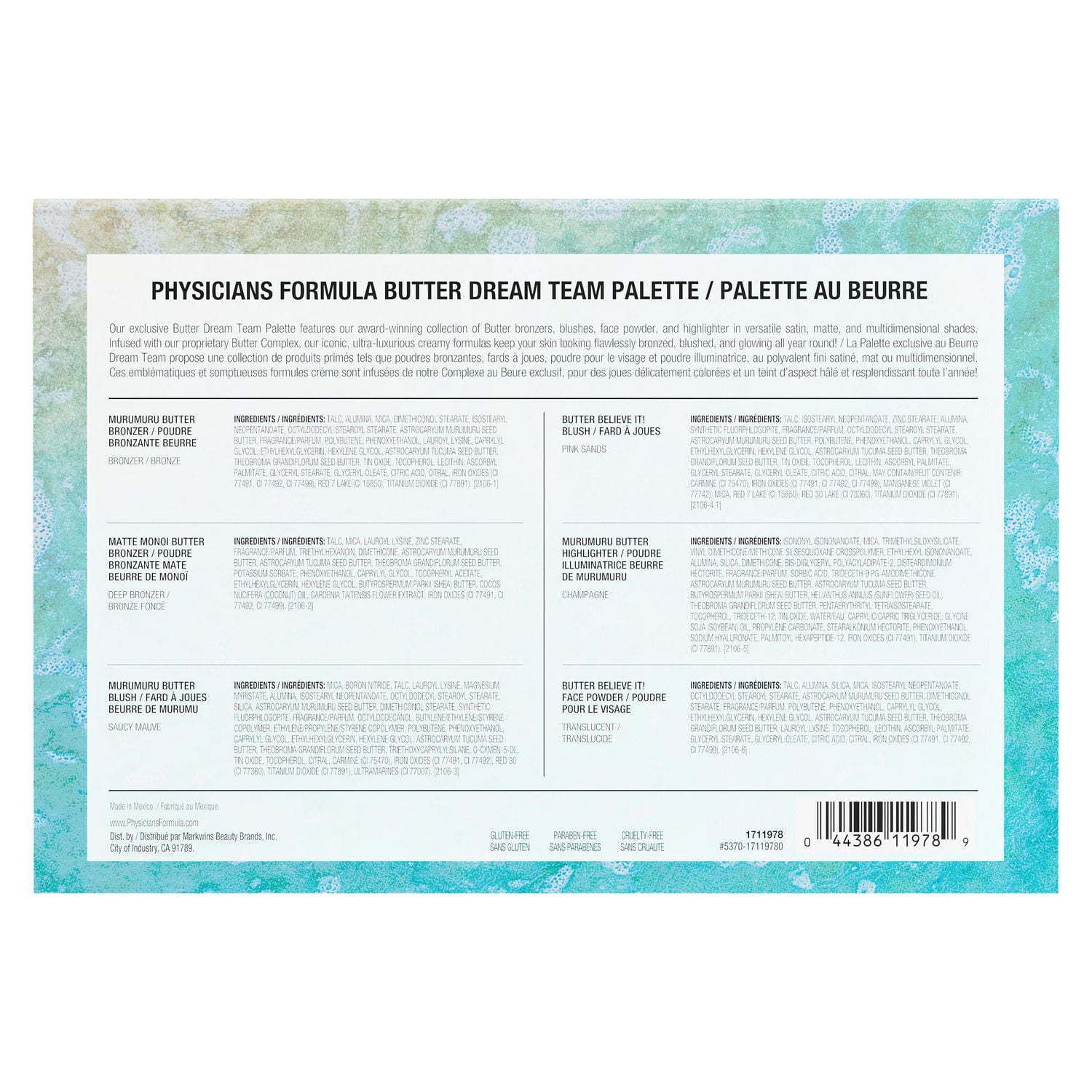 BUTTER DREAM TEAM FACE PALETTE, Assortment of six Butter formula