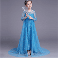 thumbnail image 3 of HAWEE Princesse Elsa 2 Déguisements de Robe avec Longue Cape Brillante pour Fête d'Anniversaire, 3 of 6
