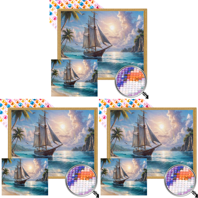 AB Parcial 5D DIY Artística Velero Taladro 55x45cm