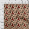 thumbnail image 1 of oneOone Cotton Jersey Brown Fabric Merry Christmas Craft Projects Decor Fabric Printed By The Yard 58 Inch Wide, 1 of 1