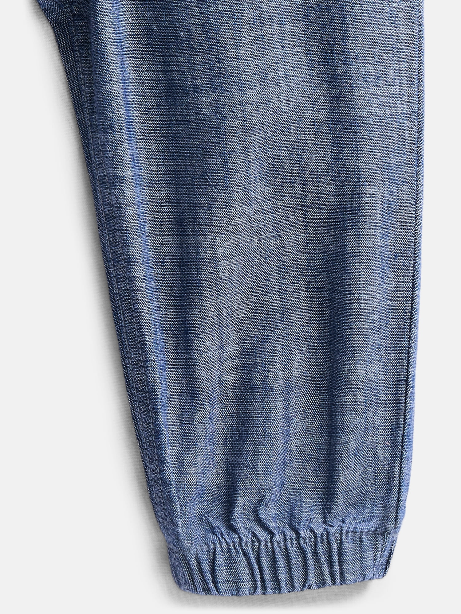 Wonder Nation Baby Girls Chambray Joggers, Sizes 0-24 Months