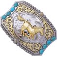 thumbnail image 2 of HAHDAXIA Western Rodeo Cowboy Running Horse Belt Buckle Turquoise Belt Buckle for Men Women, 2 of 4