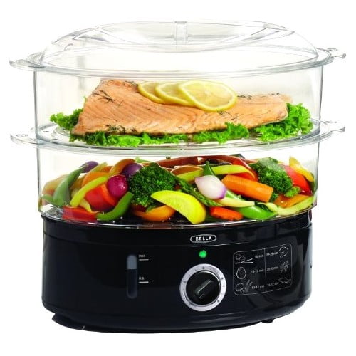 Bella Food Steamer, Black - 1.85 gal - Black