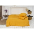 thumbnail image 4 of Pavish Export Yellow Mustard Washed Linen Duvet Cover, Linen bedding Twin /Full/ King/ Queen Comforter Cover Linen Softened Dorm duvet cover .Sup King, 4 of 5