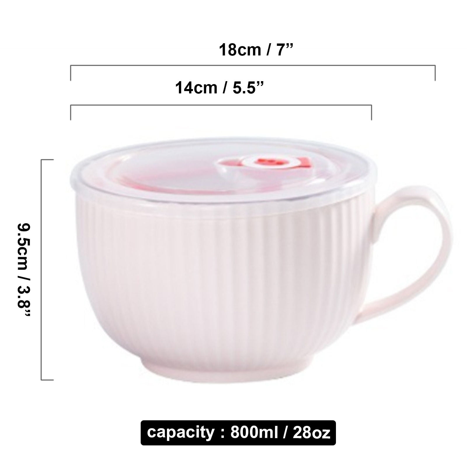 Hoilse Ceramic Soup Bowl with Handle and Vented Lid, 32oz Large Deep Soup  Mug with lid, Travel Cereal Bowl for ramen and instant noodle Microwave