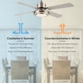 thumbnail image 3 of Bestco 52" Downrod Ceiling Fan with Light and Remote 4 Blades 3 Color Light 6 Speed Reverse Airflow, 3 of 10
