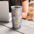 thumbnail image 4 of Purple Flowers 20oz Tumbler Stainless Steel Double Wall Vacuum Insulated Coffee Mug Travel Cups for Wife Mom Daughter Sister Friend Coworker, Metal Straws and Brush, 4 of 7