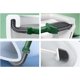 thumbnail image 3 of Escobilla de baño de silicona con soporte, 2 uds., nueva varita para inodoro de pared sin goteo, mango largo antideslizante, cerdas de silicona suaves, inodoro limpio, montaje en pared, 3 of 5