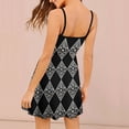 thumbnail image 2 of Diamond Pattern Black Background Sweet Elegant Slip Dress Women Korean Kawaii Dress, 2 of 6