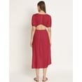 thumbnail image 4 of Moomaya Solid A-Line Viscose Dress, Short Sleeve, Styled Back Casual Flared Dress, 4 of 9