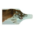 thumbnail image 2 of Tiger Cutting Board, Panthera Tigris Altaica Close-Image with Snowy Background Angry Hunter Photo, Decorative Tempered Glass Cutting and Serving Board, Wine Bottle Shape, Pale Brown, by Ambesonne, 2 of 5