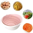 thumbnail image 1 of Kitchen Colander Colander Plastic Wash Bowl & Colanders Rice Washer 2 in 1 Kitchen Colander / Colander Bowl Sets Dish Soap, Vegetables, Pasta, 1 of 7
