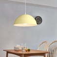 thumbnail image 5 of Retro Colorful Semicircle Metal Pendant Lighting for Dining Room, Minimalism Industrial Style Pendant Light Fixture, Modern Simple Pendant Lamp for Kitchen Island Garage Over Table, 5 of 7