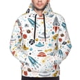 thumbnail image 4 of KLL Cartoon Space Print Mens Hoodie Long Sleeve Casual Pullover Hooded Sweatshirt Fashion Drawstring Hoodies with Pocket-Medium, 4 of 6