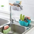 thumbnail image 4 of Outgeek Silicone Kitchen Double Saddle Sink Caddy Basket Sponge Holder Organizer Storage Blue, 4 of 4