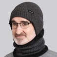 thumbnail image 6 of Men Winter Windproof Fleece-Lined Soft Earmuffs Cap Beanies Hat Knitted Hat Ear Protection Cap GREY, 6 of 7