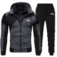 thumbnail image 5 of Sudadera con capucha de alta calidad para hombre, traje deportivo con doble cremallera, ropa deportiva con bloqueo de color, chaqueta informal de moda para exteriores, Otoño e Invierno, 5 of 5