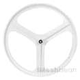 thumbnail image 3 of iMeshbean 700C Fixed Gear Bicycles Wheels, Bicycle Rim, 3 Spoke Rim Single Speed Front Rear Fixie Bicycle Wheels Track Wheel Clincher Type Bike Wheel, Color White, 3 of 8