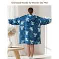 thumbnail image 4 of (2-Pack) THREE POODLE Wearable Blanket Hoodie, Oversized Sherpa Fleece Sweatshirt Blanket with Large Hood and Handy Pocket, A Cozy Gift for Couples & Best Friends, 4 of 8