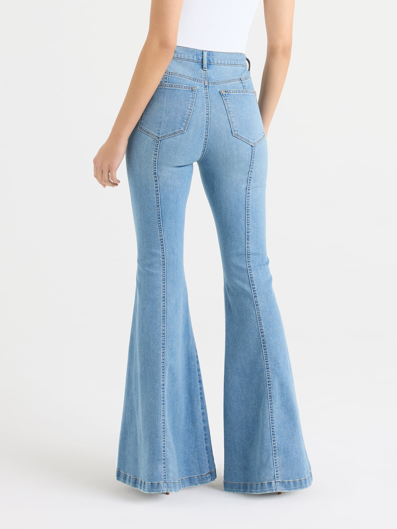 Sofia by Sofia Vergara Women's and Women's Plus Size Melisa High Rise Mega Flare Jeans, 32.5" Inseam, Sizes 0-26W