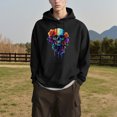 thumbnail image 6 of Fartey Oversized Hoodie for Men Women Funny Halloween Graphic Fleece Sweatshirts Casual Loose Long Sleeve Pullover Hooded Sweatshirt with Pockets Black 2XL, 6 of 7