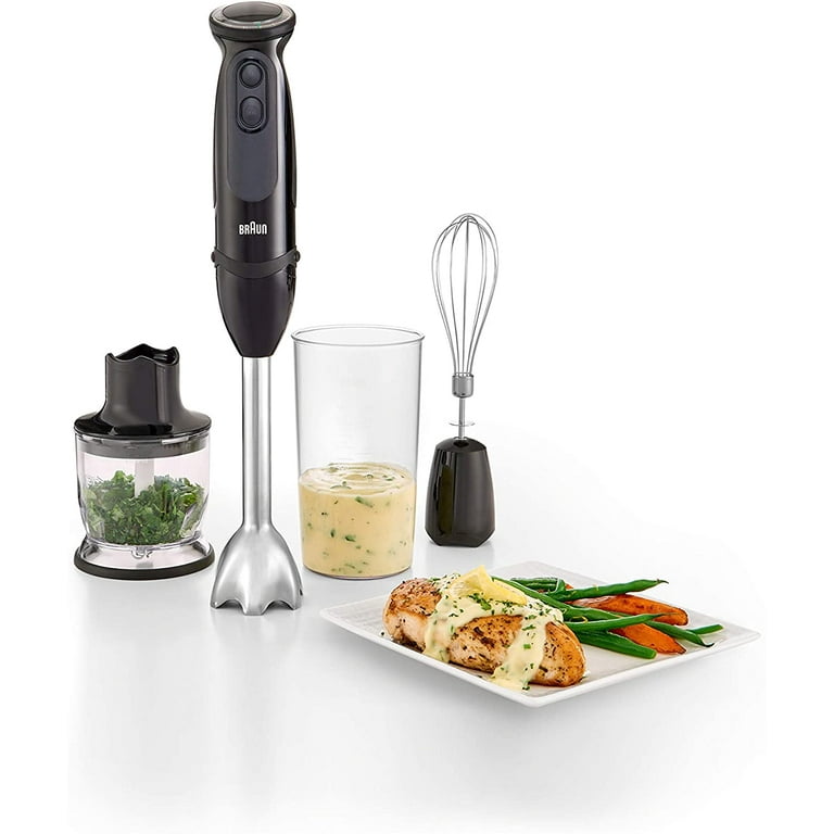 Braun Immersion Blender, Powerful 400W Stainless Stick Blender, 21-Speed + 1.5-Cup Food Processor, Whisk, Beaker, High Quality, Easy to Clean, MQ5025 - Walmart.com