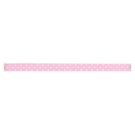 Wrights 3/8" Pink Grosgrain with Swiss Dots, 1 Each