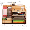 thumbnail image 4 of Wooden Desk Organizer, Large Capacity Diy Office Supplies Storage Box File Rack Paper Holder Sorter (cherry Wood), 4 of 5